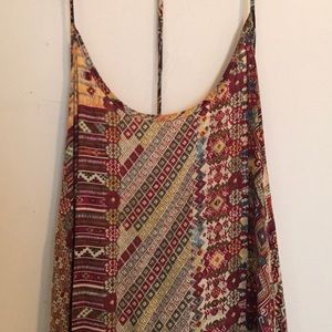 Colorful pattern summer dress with fringe!